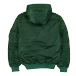 Back view of Alpha Industries L-2B Green Hooded Jacket