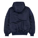 Back View Alpha Industries L-2B Blue Hooded Jacket