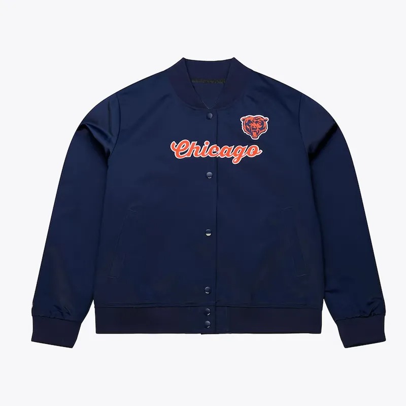 imgi_3_chicago-bears-vintage-satin-jacket Chicago Bears Vintage Navy Satin Jacket - Image 1