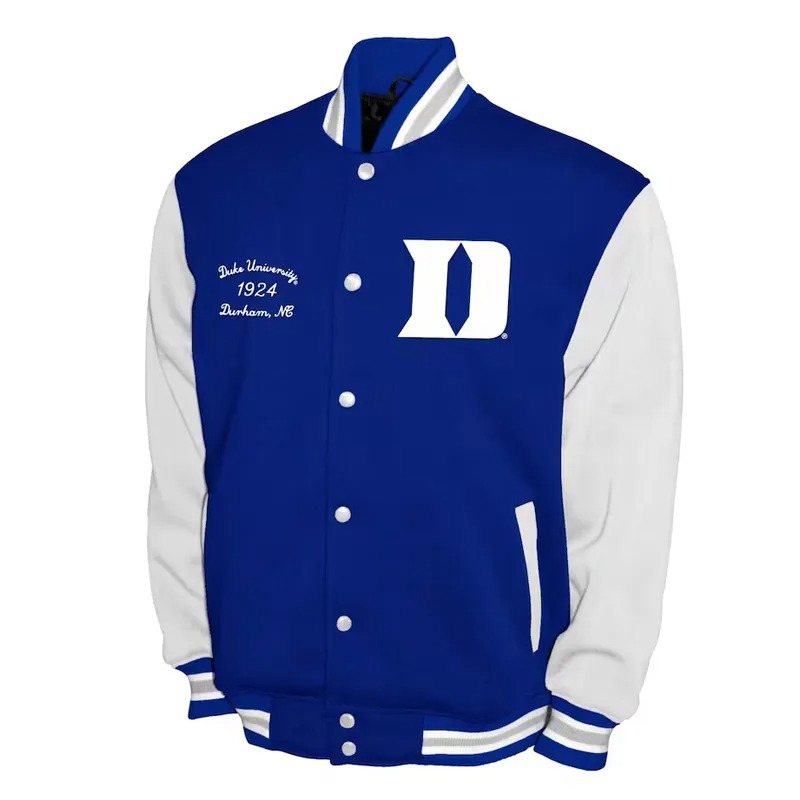 imgi_3_duke-blue-devils-royal-and-white-varsity-fleece-jacket Duke Blue Devils Fleece Royal and White Varsity Jacket - Image 1