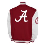 Alabama Crimson Tide Fleece Burgundy and White Varsity Jacket - Image 2