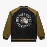 Black/Olive New York Knicks Double Clutch Satin Jacket - Image 2