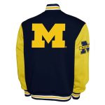 Michigan Wolverines Fleece Navy and Gold Varsity Jacket - Image 2