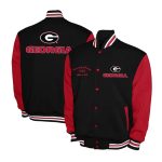 Georgia Bulldogs Fleece Red and Black Varsity Jacket - Image 2