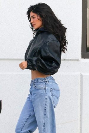 Kylie Jenner Cropped Leather Jacket