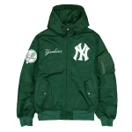 Front view of Alpha Industries L-2B Green Hooded Jacket