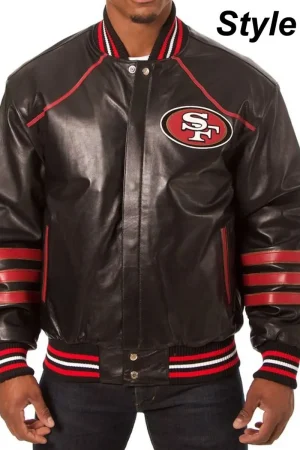 San Francisco 49ers Sf Black Leather Jacket