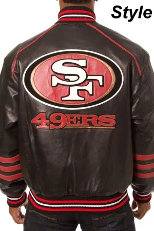 San Francisco 49ers Sf Black Leather Jacket