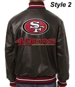 San Francisco 49ers Sf Black Leather Jacket