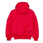 Back view of Alpha Industries L-2B Red Hooded Jacket