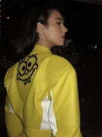 Dua Lipa Spongebob Yellow Leather Jacket - Image 2
