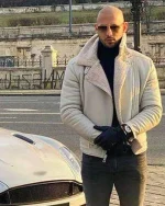 Andrew Tate Top G Cobra White Shearling Jacket For Unisex - Image 2