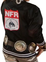 Women’s NFR Las Vegas Black Varsity Jacket - Image 3