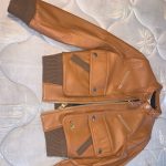 Jennifer Lopez Brown Leather Bomber Jacket - Image 2