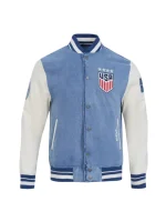 US Soccer 2025 Blue Denim Varsity Jacket