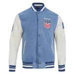 US Soccer 2025 Blue Denim Varsity Jacket