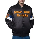 New York Knicks Triple Option Varsity Satin Jacket - Image 2