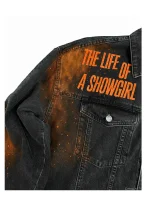 The Life Of A Showgirl Hand Painted Denim Jacket - Image 4