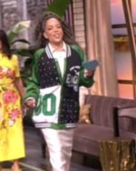 The View 2025 Sunny Hostin Eagles Embellished Varsity Jacket