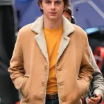 Timothée Chalamet A Complete Unknown Brown Shearling Jacket