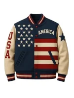 United States Flag Wool Varsity Jacket