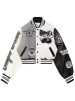 Womens College Letterman Varsity Cropped Jacket