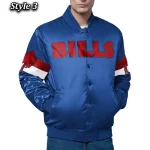 Buffalo Bills Triple Option Varsity Satin Jacket - Image 3