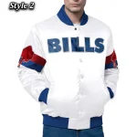 Buffalo Bills Triple Option Varsity Satin Jacket - Image 2