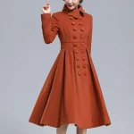 Women’s 1940’s Princess Burnt Orange Wool Coat