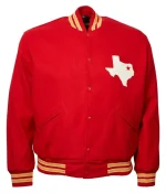 Travis Kelce Dallas Texans Red Varsity Wool Jacket - Image 3