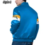 Los Angeles Chargers Triple Option Varsity Satin Jacket - Image 3