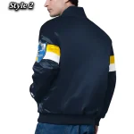 Los Angeles Chargers Triple Option Varsity Satin Jacket - Image 4