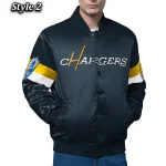 Los Angeles Chargers Triple Option Varsity Satin Jacket - Image 2