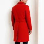 Men’s Red Belted Wool Coat - Image 2