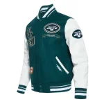 NY Jets Prep Varsity Wool/Leather Jacket - Image 3