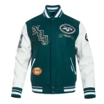 NY Jets Prep Varsity Wool/Leather Jacket