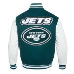 NY Jets Prep Varsity Wool/Leather Jacket - Image 2