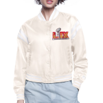 Women’s Starter Cream Super Bowl LIX Satin Varsity Full-Snap Jacket