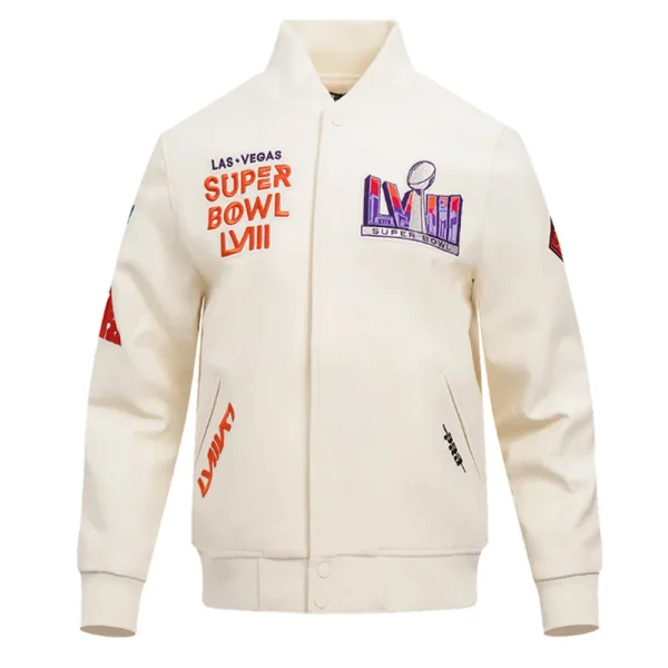 superbowl-lviii-varsity-white-woolleather-jacket-1-600x600 Superbowl LVIII Wool/Leather Varsity Jacket - Image 1