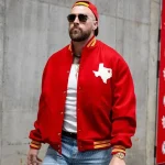 Travis Kelce Dallas Texans Red Varsity Wool Jacket