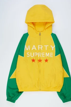 Hailey Bieber Yellow and Green Marty Supreme Brazil Jacket for Men and Women