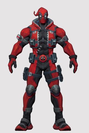 Marvel Rivals Deadpool Red Leather Vest