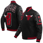 NBA Chicago Bulls Mash Up Black Varsity Full Zip Jacket for Fans