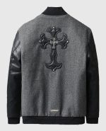 Chrome Cross Letterman Bomber Jacket - Image 2