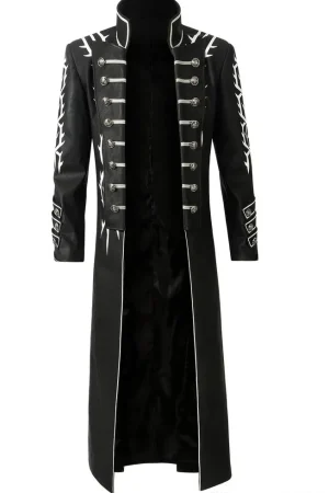 Front view of Devil May Cry 5 Vergil Leather Coat