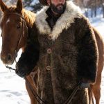 James Dutton Shearling Collar Fur Coat Yellowstone Origin 1883