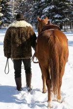 James Dutton Shearling Collar Fur Coat Yellowstone Origin 1883 - Image 6
