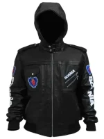Punisher Black Hooded Bomber Jacket