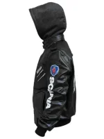 Punisher Black Hooded Bomber Jacket - Image 4