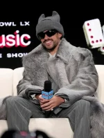 Halftime Show Super Bowl LX Bad Bunny Shearling Fur Coat